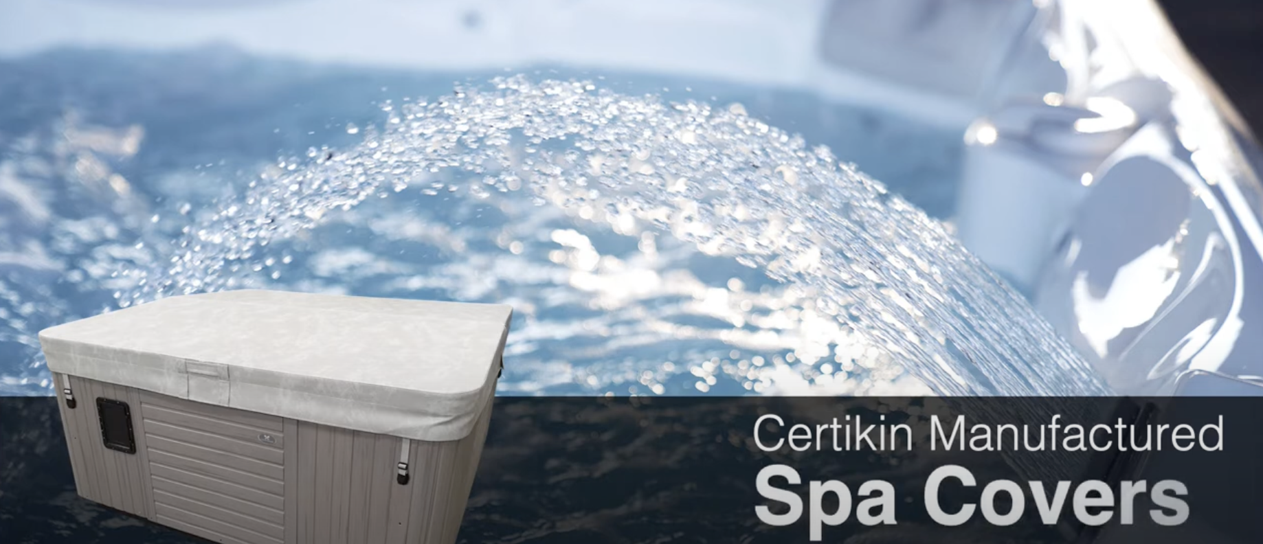 A Certikin manufactured spa cover on a hot tub